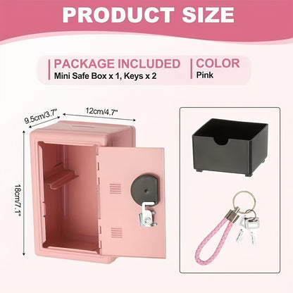 1pc Secure Metal Coin Bank Safe, Save Money Box Cash Storage Box with Key And Combination Lock, Small Money Bank with Removable Drawer, Home/office with Ideal for Back to School, Halloween, Christmas, New Year Gifts