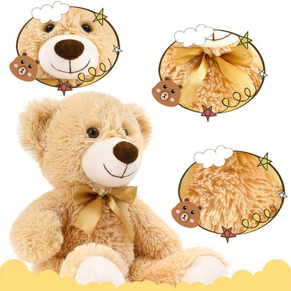 Bulk Teddy Bears Set 8 Pack 11 Inch Soft Stuffed Bear Plush Toys for Baby Shower Decorations Party Favors Classroom Prizes Kids Birthday Gifts Dark Brown and Khaki