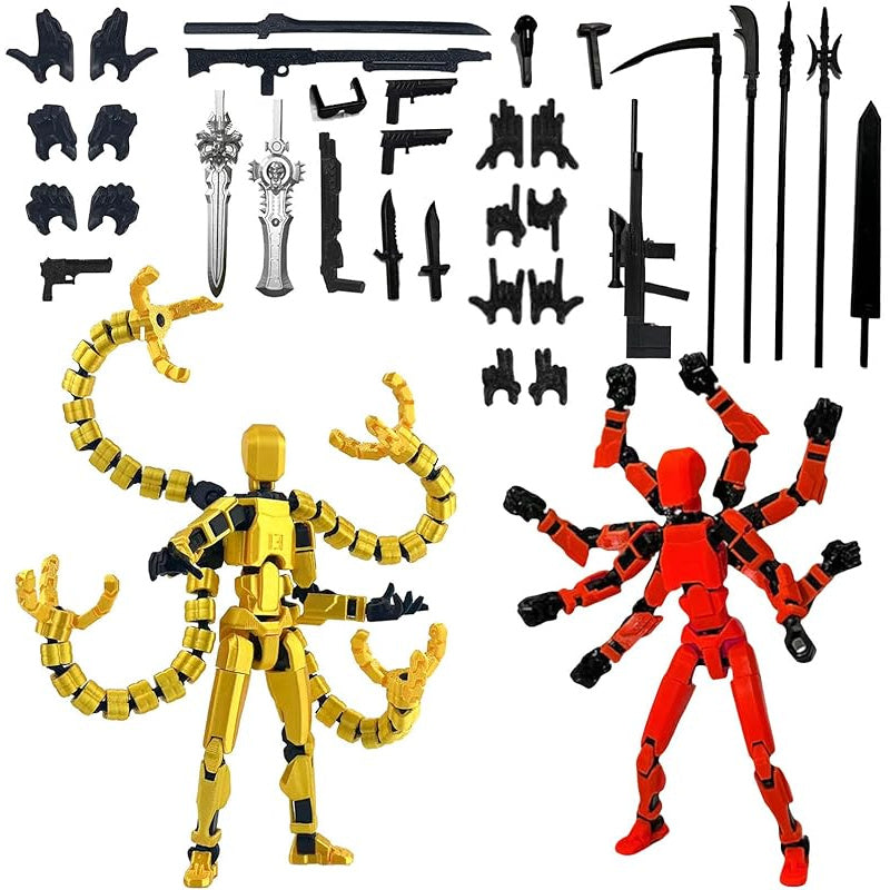 2pcs(Assembled) T13 Action Figure Set, 3D Printed Action Figures, 3D Printed Toy Figures, Desktop Ornaments, Collectible Decorations for Game Enthusiasts( 5.5inch)