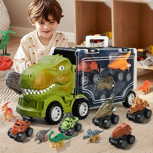 Car Toy Set, Dinosaur Truck Children's Toy Tyrannosaurus Rex Model, Dinosaur Car Combination, Boy Toy Car Gift, Birthday Small Random Dinosaur