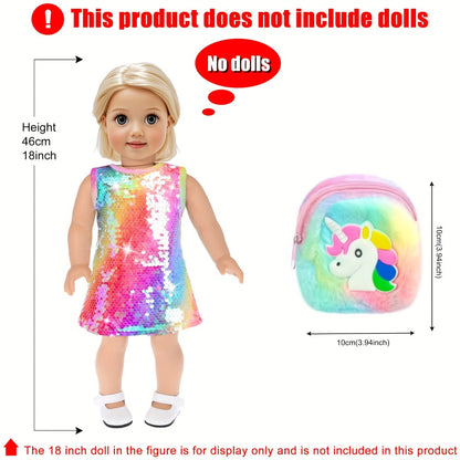 18 Inch Doll Travel Accessories Set 24 Pcs – Suitcase Dress Handbag Shoes Glasses Passport Bank Card Tickets Hairbands & U-Pillow, Fits American Girl Dolls School Adventure Gift for Girls Ages 3+ No Doll