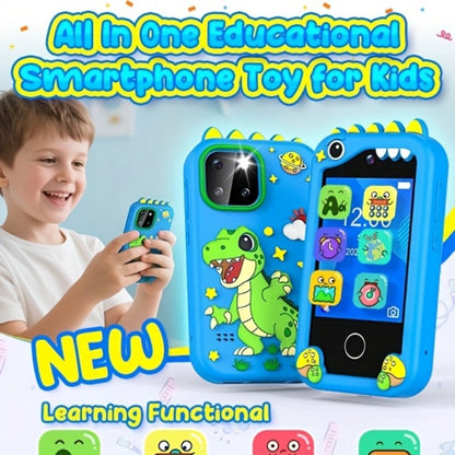 Kids Mobile Toy, Educational Toy with Dual Cameras, Touchscreen, And Stylish Design Portable MP3 Music Player, Games, Alarm Clock USB Rechargeable Christmas & Birthday Gift Kids' Theme Music Player Children's Mobile Phone Toy, Educational Toy