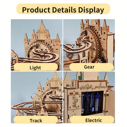3D Electric Marble Run Puzzle Handmade Logic Construction Set Educational Craft for Logical Thinking Development