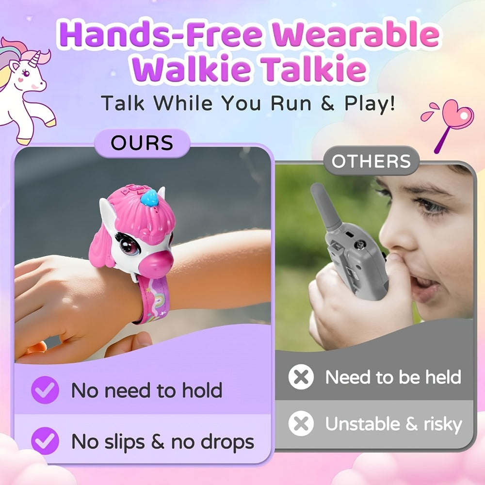 2Packs Unicorn Walkie Talkies for Kids - Luminous Function, Gift for Kids 2 Way Radios Toys for Boys And Girls Ages 3-12 - Long Range - Outdoor Adventure, Camping, Hiking Gifts Birthday Back to School Halloween Christmas Gifts (Pink/Purple)