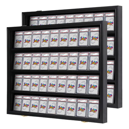 KCRasan 36 Graded Sports Card Display Case - Baseball Card Display Case Lockable - Collection Card Display, Wall Display Frame for Basketball Football Hockey Trading Cards with UV Protection Acrylic