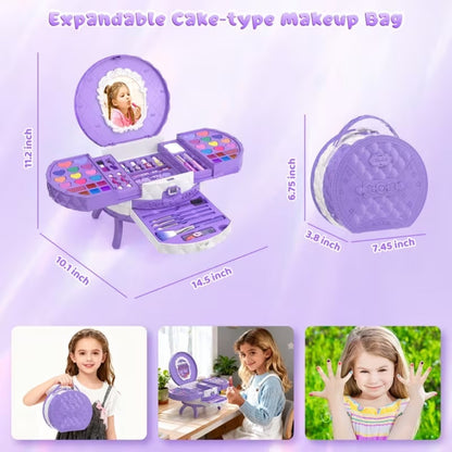 Real Washable Kids Makeup Kit for Girls - Non-Toxic & Safe Play Set, Princess Dress up Toys, Birthday & Christmas Gifts, Toys for Kids Girls 3+