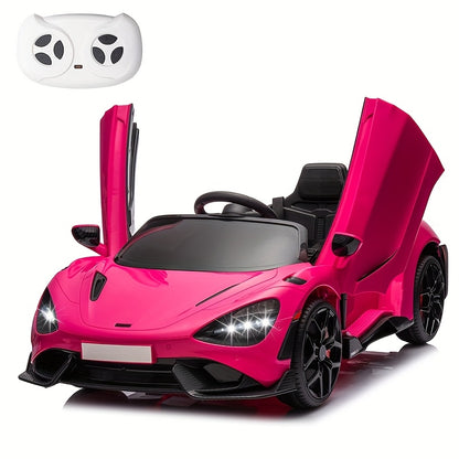 Kids Ride On Toy Car 12V Battery Powered Electric Vehicle, Ride On Toy for Children Christmas Gifts, with Hydraulic Doors, Parent Remote Control, LED Lights, MP3 Player, Smooth Start, 3 Speeds