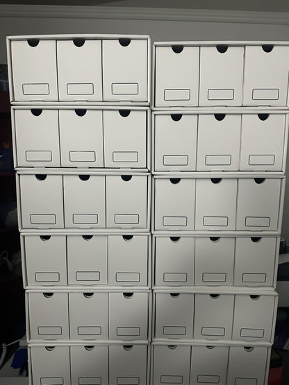 Trading Card Storage Box 12 Drawer with 50 Dividers – Large Cardboard Card Organizer for Sports Cards Baseball Pokemon TCG Playing Cards Collector Gift