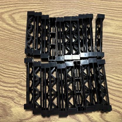 Compatible Pillar Support Bricks 20pcs Black – 2x2x10 Column Rod Blocks for Train Car Girder City Models, LEGO-Compatible Parts 58827 95347, MOC Building Accessory for Kids & Adult Builders