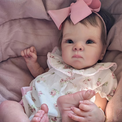 Newborn Baby Doll, 18 Inch Reborn Baby Dolls Soft Touch Baby Doll, Lifelike Realistic Real Looking With Veins Handrooted Hair Toddler For Kids Birthday/Christmas Gifts