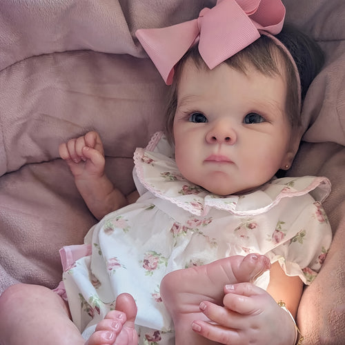 Newborn Baby Doll, 18 Inch Reborn Baby Dolls Soft Touch Baby Doll, Lifelike Realistic Real Looking With Veins Handrooted Hair Toddler For Kids Birthday/Christmas Gifts