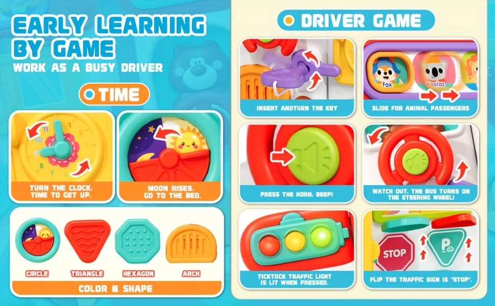 [Birthday Gift] 54in 1 Busy Board Toys for Toddler 18 Months, Educational Toys for 18 Months, Fine Motor Learning Baby Toys for 18 Months, Birthday Gift for 18 Months Boys Girls