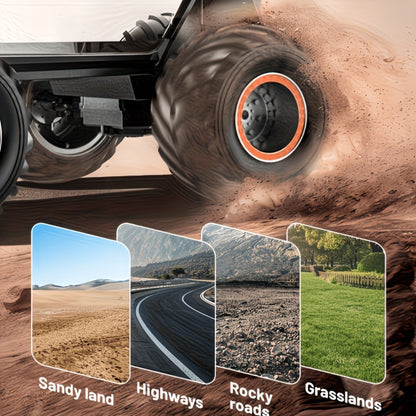 RC Monster Truck 1:12 Scale 4WD 2.4GHz All-Terrain Remote Control Car with LED Lights Sound Effects – Cybertruck & Pickup Truck Boys Gift Kids
