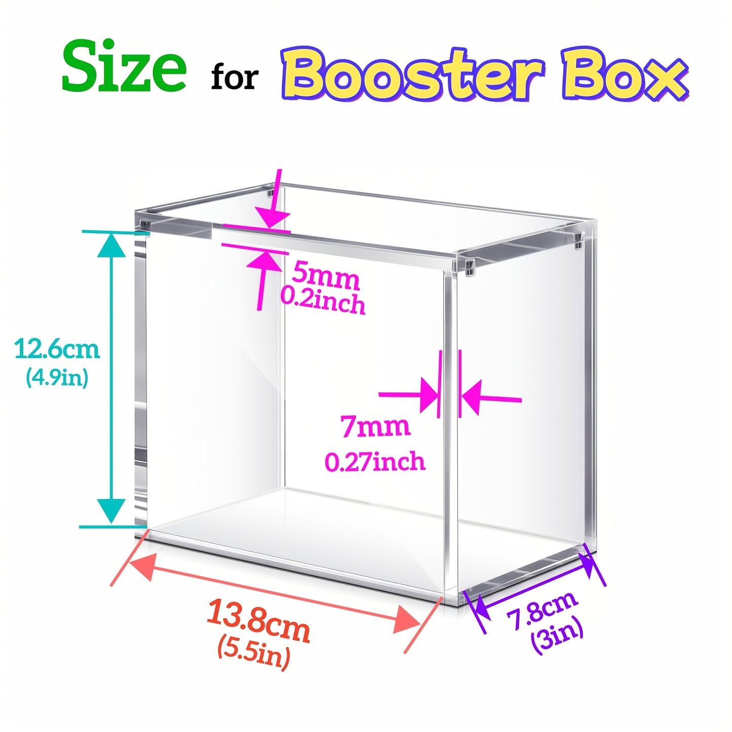 5mm Stackable Acrylic Display Case, ETB/Booster Protective Case, High-quality Protective Sleeve, Transparent Magnetic Closure Storage Box, Suitable for Toy Display, Card Storage, Collectible Cards, Collectibles, And Sports Memorabilia Design.