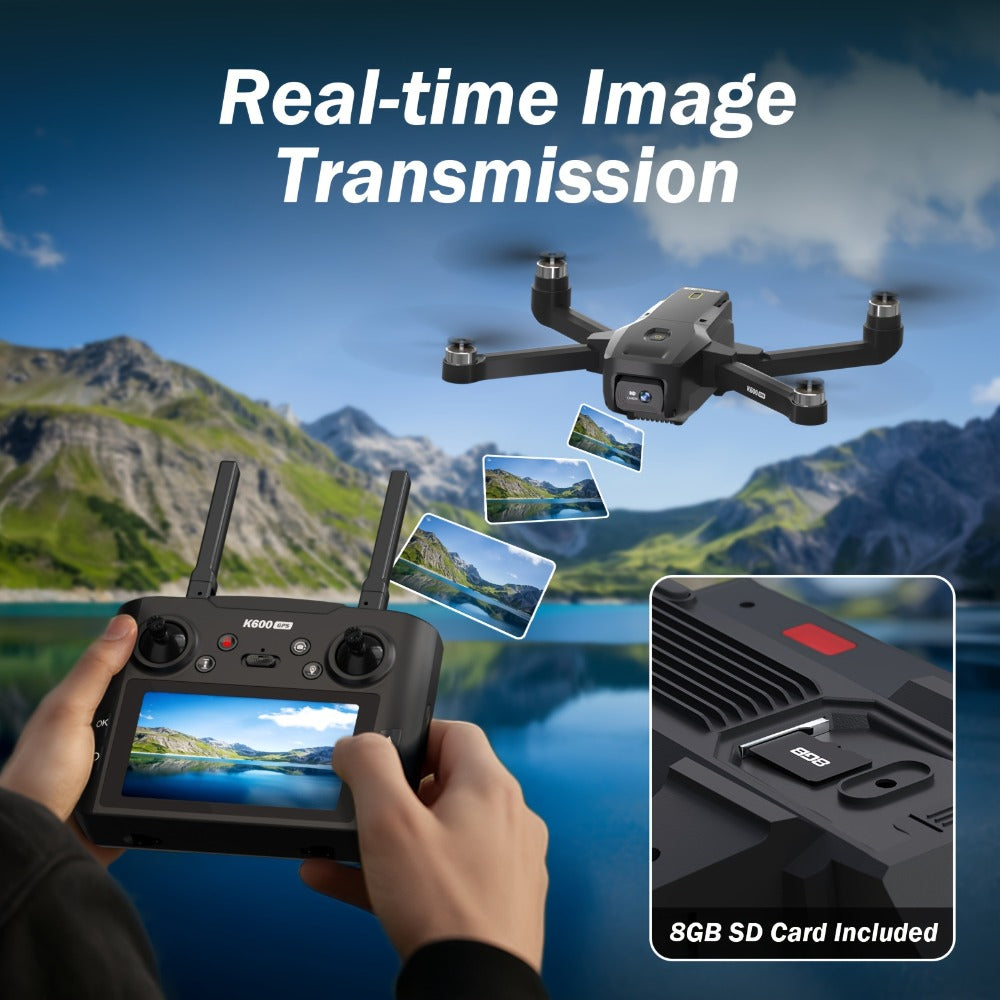 GPS Follow Me Drone Under 250g with 4.5 Inch LCD Screen – Camera Drone for Adults Beginners, Auto Return, Gesture Flight, Brushless Motor, Altitude Hold, 3 Speeds, Supports 32G SD Card