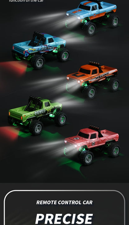 Mini RC Car 1:64 Scale Alloy Remote Control Off-Road Truck with Shock Absorbers – Boys Gift Birthday Christmas Halloween (Dark Gray/Teal/Blue/Mixed)