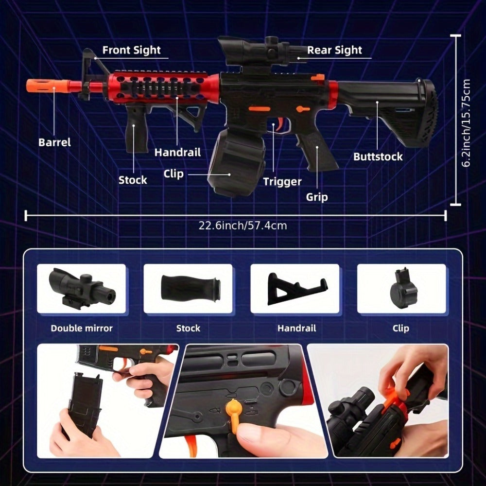 Outdoor Interactive Shooting Toy Gun, Portable Electric Gun Toy, Rechargeable Combat Toy, High-performance Cool Toy Gun, Rechargeable Splash Ball Toy, Suitable For Outdoor Activities, Shooting Games, Party Gifts. Christmas And New Year