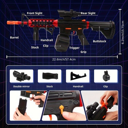 Outdoor Interactive Shooting Toy Gun, Portable Electric Gun Toy, Rechargeable Combat Toy, High-performance Cool Toy Gun, Rechargeable Splash Ball Toy, Suitable For Outdoor Activities, Shooting Games, Party Gifts. Christmas And New Year