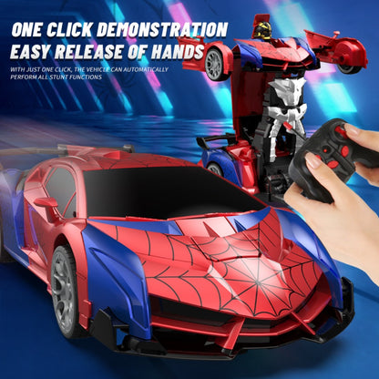 1:18 Deformation RC Robot Car for Kids – One-Button Transform Remote Control Stunt Car with 360° Rotating Drift, Educational Toy for Boys & Girls Ages 3+, Birthday Gift (Red)
