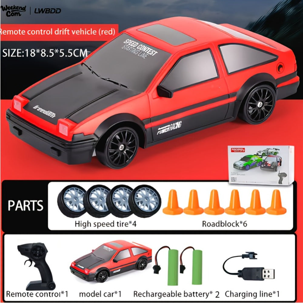 1:24 Scale RC Drift Car 4WD High Speed Racing Model – Drifting Tire Sports Remote Control Car for Adults Boys Girls, Fun Birthday Christmas New Year Gift (Red)