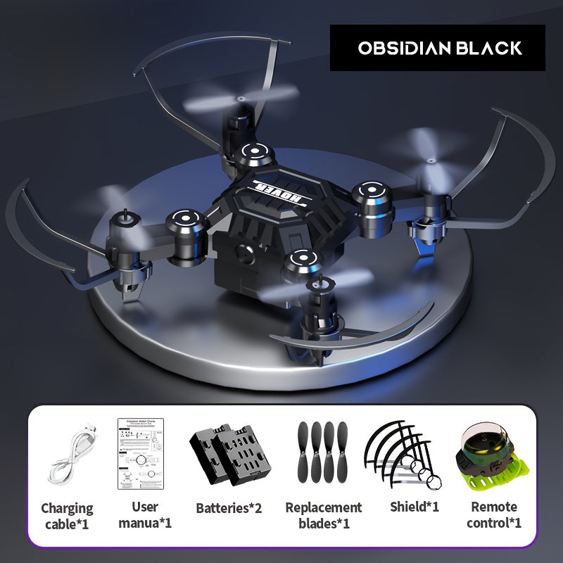 2 Rechargeable Batteries, Quadcopter Hovering, Watch Storage, Mini Quadcopter Remote Control Aircraft, Beginner's Gift Affordable Indoor And Outdoor Drone, Christmas Halloween Gifts for Boys And Girls
