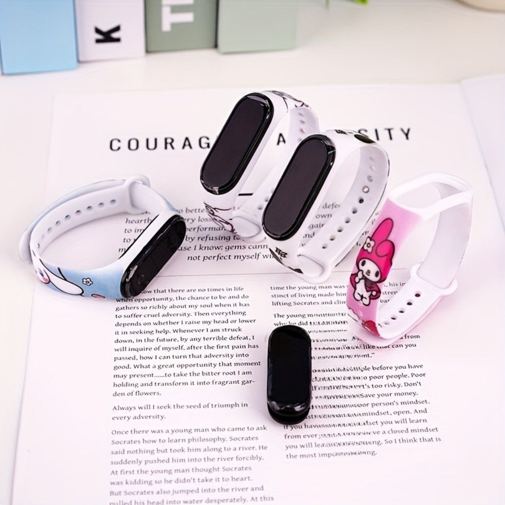10pcs Sanrio Cartoon Anime Kawaii Kuromi Melody Electronic Sports Watch, Party Party Party Gift, Children's Gift, Festival Gift, Birthday Gift Suitable for Teachers, Prize Exchange Gift, 4 Color Mix and Match
