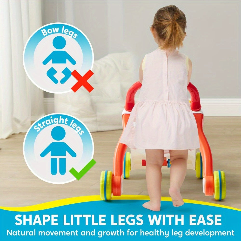 [Educational Push Walker] Baby Learning Walker, 2in 1 Sit to Stand Learning Toys, Educational Present, Push Walker Gift with Wheels for Infant Boys Girls