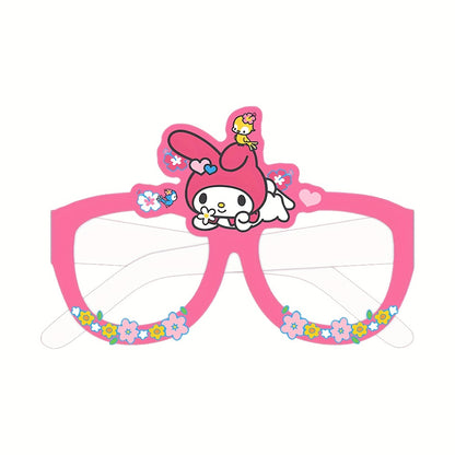 Sanrio Party Glasses Props Set 12 Pcs Hello Kitty Kuromi My Melody Cinnamoroll Gudetama Licensed Paper Photobooth Eyewear for Birthday Party Favors, Holiday Celebrations & Seasonal Decor
