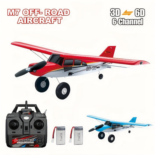 M7 Off-road RC Plane 6-channel Brushless Remote Control Airplane Fixed Wing with 6-Axis Gyro 3D Stunts EPP Foam Aircraft Model Toys, Outdoor Rc Flying, Hobbyist Aircraft, Aerobatic Plane, Lightweight Airplane, Highperformance Motor, Gyroscopic