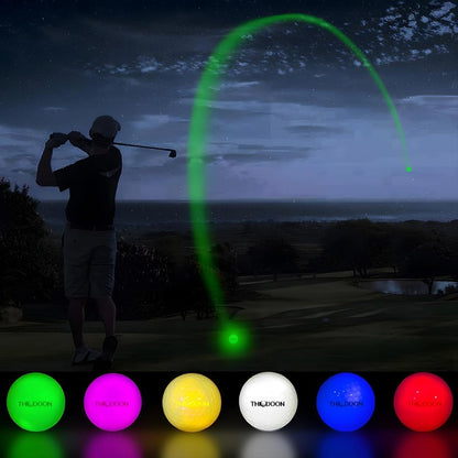 THIODOON Upgraded Glow-in-The-Dark Golf Balls - Ultra-Bright LED Golf Balls with Mesh Bag - Fun Night Golf Gift for Men & Women - Perfect for Teens & Beginners!