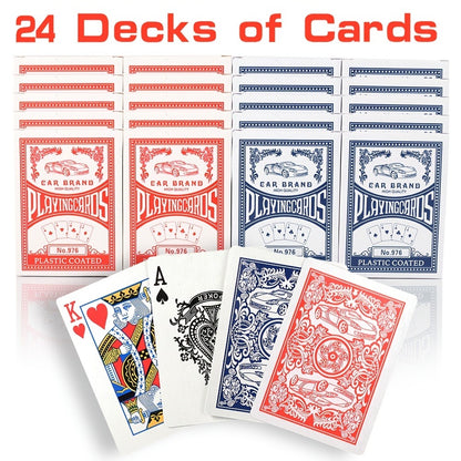 Premium Playing Cards Bulk Pack 6/12/24 Decks – Standard Index 2.5x3.5 Inch Durable Coated Cardstock, Blue & Red Decks for Poker Euchre Canasta Family Game Night Parties & Gifts