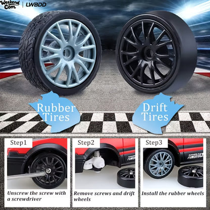 1:24 Scale RC Drift Car 4WD High Speed Racing Model – Drifting Tire Sports Remote Control Car for Adults Boys Girls, Fun Birthday Christmas New Year Gift (Red)