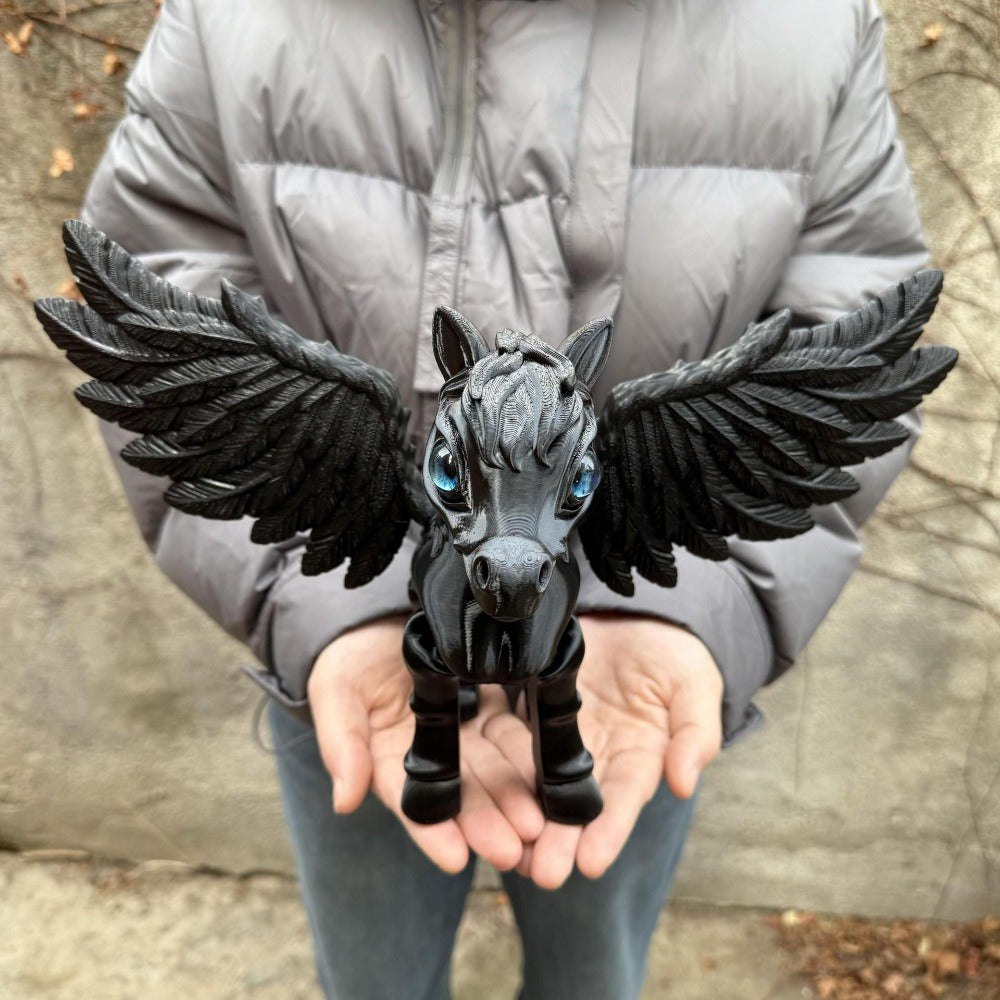 Pegasus Flying Horse Figurine Articulated 3D Printed – Large Poseable Mythology Fantasy Sculpture 10 Color Styles, Movable Joints Desk Decor Unique Gift for Kids Adults Horse Lovers