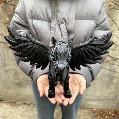 Pegasus Flying Horse Figurine Articulated 3D Printed – Large Poseable Mythology Fantasy Sculpture 10 Color Styles, Movable Joints Desk Decor Unique Gift for Kids Adults Horse Lovers