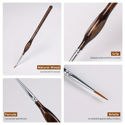 Miniature Paint Brush Set with Cloth Roll Detail Brushes for Acrylic Oil Watercolor Dry Brush for Model Miniature Painting Paint by Numbers Craft Artists