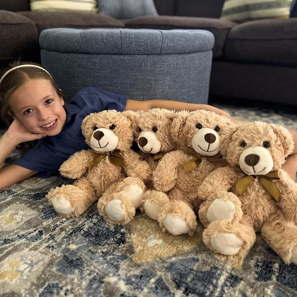Bulk Teddy Bears Set of 8 - Small Khaki Stuffed Animals for Wedding Favors, Birthday Party Decorations, Christmas Gifts, Baby Shower & Event Giveaways
