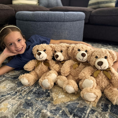 Bulk Teddy Bears Set of 8 - Small Khaki Stuffed Animals for Wedding Favors, Birthday Party Decorations, Christmas Gifts, Baby Shower & Event Giveaways
