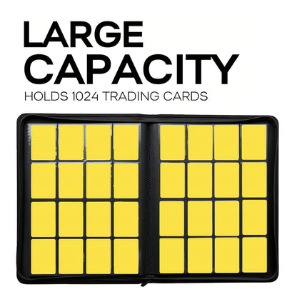 Large-capacity Multi-pocket Trading Card Binder, 16-pocket Double-sided Ringless Card Binder Album Folder - Premium Side-loading Zipper Binder, Suitable For Trading Cards, TCG, Sports, And Game Trading Cards - Provides Ample Space To Keep All