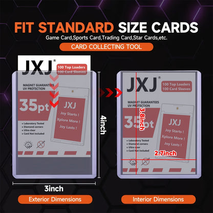 Card Sleeves TopLoad for Cards, 200/400/800/1600pcs 3"X4" Baseball Card Protectors Hard Plastic, Top Load Card Holder for Sports Football Game Cards (A Set Has 200pcs, Including 100 TopLoads + 100 Card Sleeves)