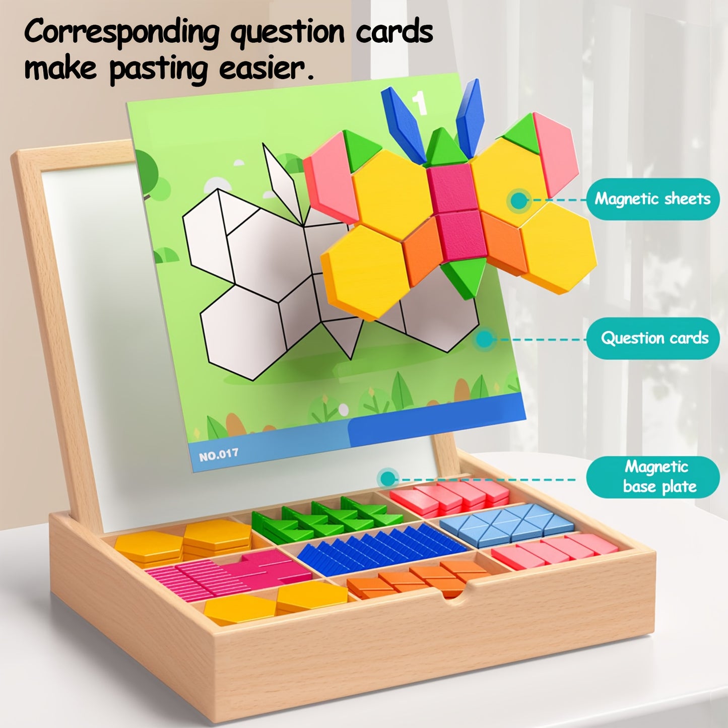 280/220/180/128pcs Creative Magnetic Wooden Puzzle, Jigsaw Puzzle Board Toy, Develops Logical Thinking, Magnetic Building Blocks, Children's Toy, Educational Toy, Geometric Shape Recognition Learning, Toy for Kids Ages 3, 4, 5, 6, 7, 8, Easter Gift