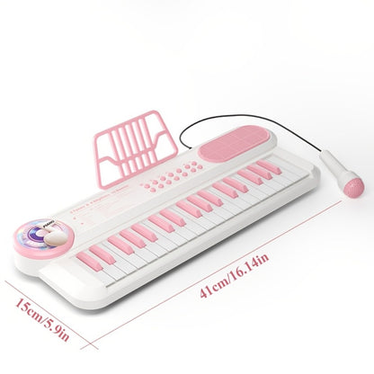 White Kids Electronic Keyboard Musical Toy, Multi-function Instrument, Beginner's Piano for Boys & Girls, Finger Music Playset, Ideal for Christmas, Halloween, Birthday Gift, USB Or AA Batteries (not Included)