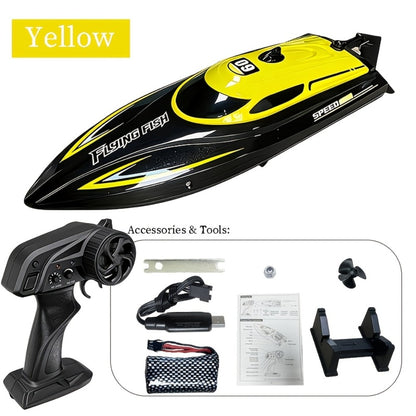 RC Speedboat 30KM/H with LED Night Navigation Lights – 2.4G Remote Control High Speed Boat, Anti-Capsizing Water Cooling System, Pool & Lake RC Toy for Kids & Adults, Birthday Gift