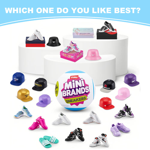 2 pcs - ZURU Series 1 Mini Brands Sneakers, 5 Mystery Miniature Brands Accessories, Collectible Mystery Capsule for Teens, Adults and Collectors