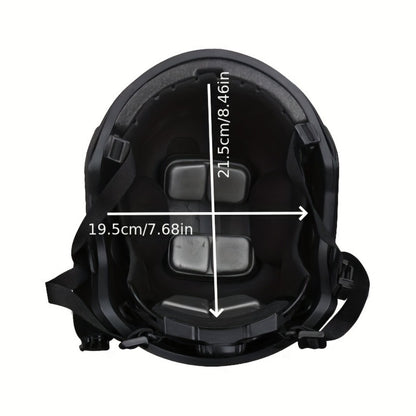 FAST Tactical Helmet & Skull Mask Set ABS Adjustable Knob for CS Paintball Airsoft – Cosplay Halloween Rave Party Photo Prop Bar Club Music Festival Gift, Black