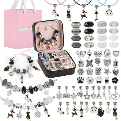 Pink Gifts for Girls - Pink Bracelet Making Set (with A Pink Portable Jewelry Box),Unicorn/Mermaid Crafts, Jewelry Making Crafts for Girls Aged 18+, Birthday Christmas Jewelry Gifts, Christmas Day, CNY, Graduation Gifts, Handmade Jewelry
