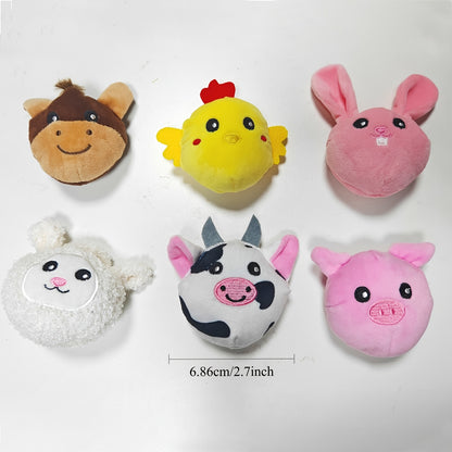 Portable Farm Playset, 6 Plush Animals with Barn, Rattle, Crinkle And Mirror, Sensory Learning Toy for Babies And Toddlers
