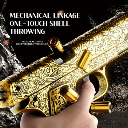 Cool Toy Gun with 120 Soft Bullet Shells & Ejecting Shells System - Semi-Automatic Rapid-Fire Pistol Suitable for Boys, 2 Magazines & 12 Shells/Bullets for Indoor/Outdoor Shooting Games, Birthday Gifts for (Fake Gun for Role Play)
