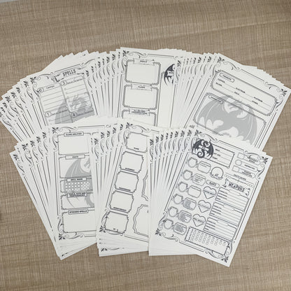 Detailed Character Tracker Sheets, Spell Sheet for Dnd 5e Campaign Player Journal, for Role Playing Games, 60 Pages A5(5.8inchx8.3inch)