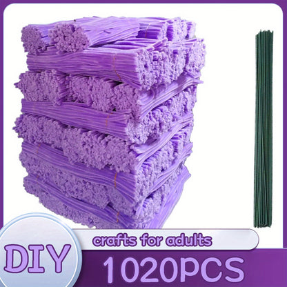 There Are 1020 Solid Color Twist Sticks with Patterned Rods Available in 20 Different Colors. They Feature Upgraded, Thicker Fuzzy Strips, with Ample Quantity Suitable for Various Projects, Crafts, And Are Ideal for Beginners.