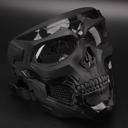 FAST Tactical Helmet & Skull Mask Set ABS Adjustable Knob for CS Paintball Airsoft – Cosplay Halloween Rave Party Photo Prop Bar Club Music Festival Gift, Black